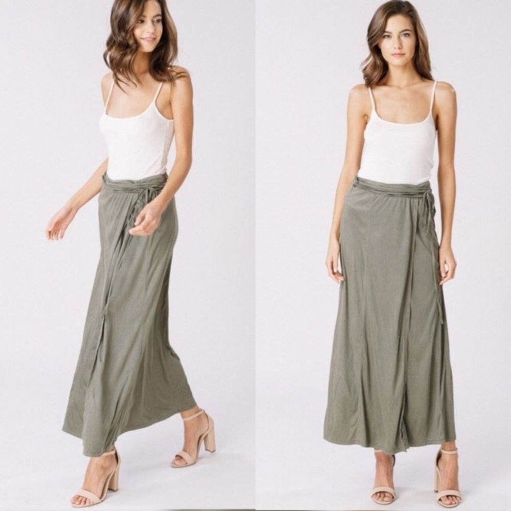 Faux Suede Wrap Around Skirt